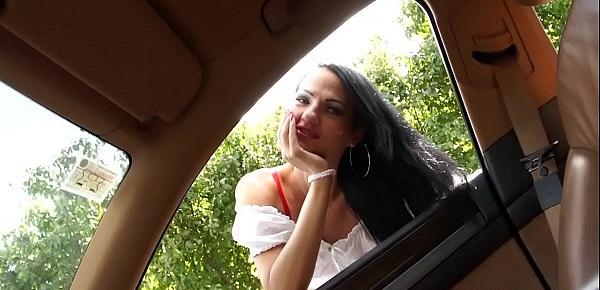  SWHORES.com Brunette Street Whore Picked up for CarFuck